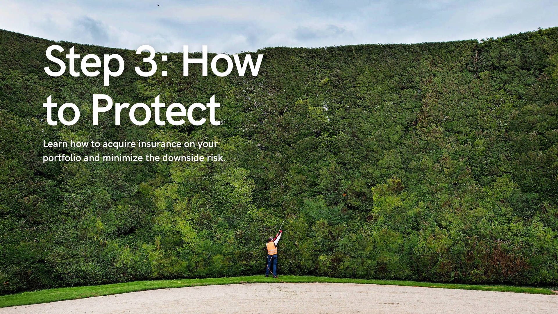 Step 3: How to Protect. Learn how to acquire insurance on your portfolio and minimize the downside risk.