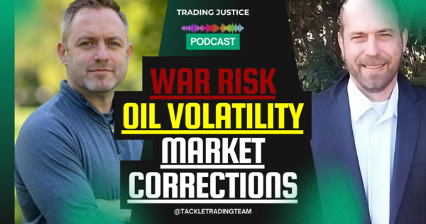 Trading Justice episode artwork: Trading Justice | War Risk, Oil Volatility, and Market Corrections