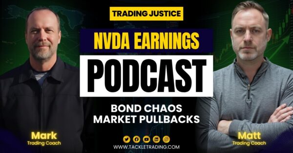 Original artwork for Trading Justice: NVDA Earnings, Bond Chaos, and Market Pullbacks
